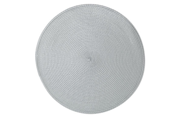 Tischsets gewebt rund PVC 36cm Grau